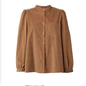 MaxMara Tan Button-Up Blouse